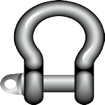 S/Col Large Dee Shackle - Type A Screw Pin